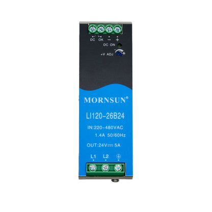 Mornsun 120W Power Supply Din Rail 12 24 48 55 Voltage 10A 5A 2.5A 2.2A 85-264 VAC AC DC Switching Power Supply