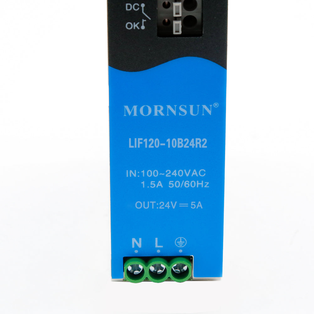 Mornsun AC DC Converter 12V 24V 48V 55V 120W LIF120 85-264VAC Din Rail AC DC Switching Power Supply 120W 12V 24V