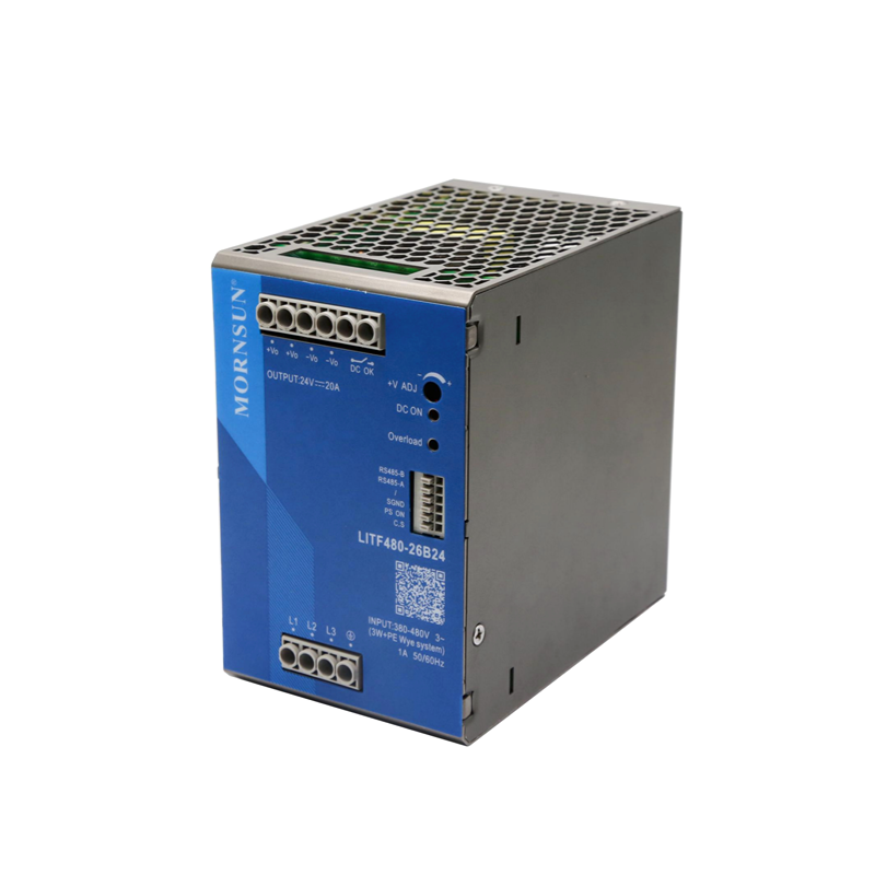 Mornsun LITF480-26B24 High-end 480W 24V 20A Three-phase 3 input 320~600VAC Input Din Rail Power Supply with PFC Function