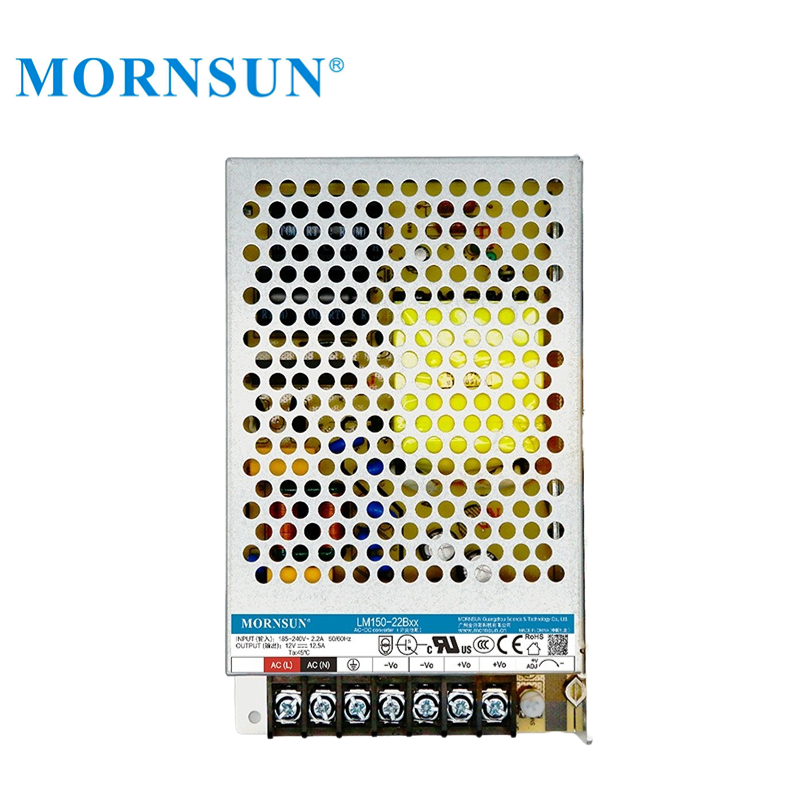 Mornsun LM150 Single Output Enclosed 12V 15V 24V 36V 48V 150W AC To DC Industrial Power Supplies For Medical Industry Automation
