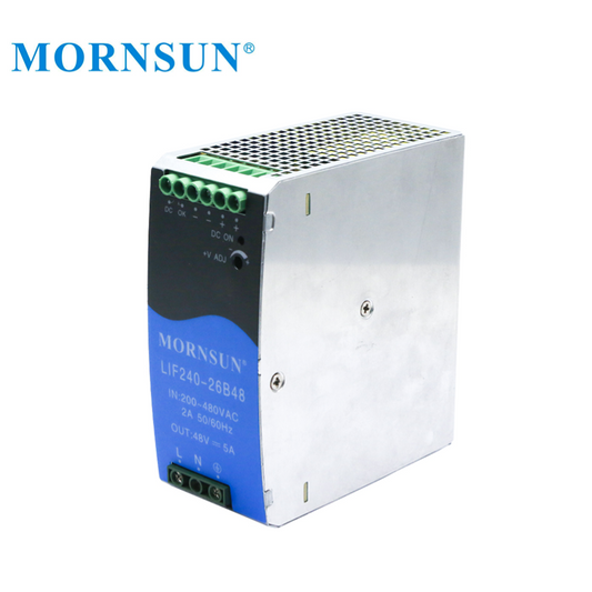 Mornsun LIF240-26B48 3-Phase Din Rail 48V 240W AC To DC Industrial Power Supplies For Medical Industry Automation with PFC