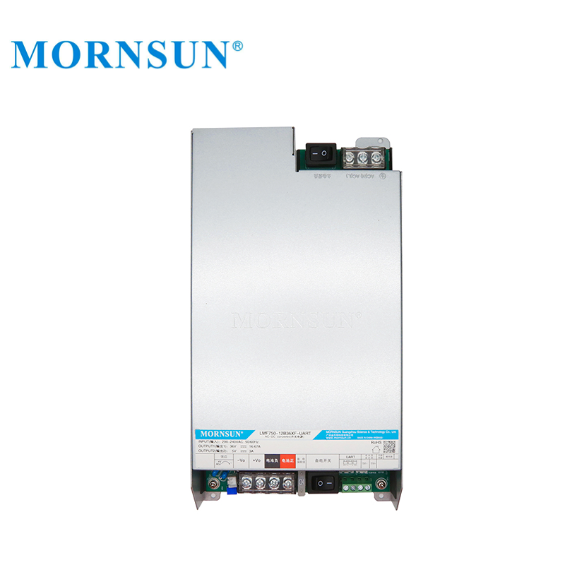 Mornsun LMF750-12B36XF-UART Dual Output Enclosed 36V 5V 750W AC To DC Industrial Power Supplies For Medical Industry Automation