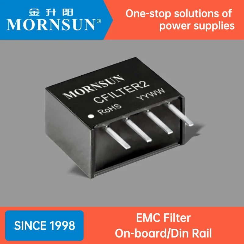 Mornsun Board Mount Redundancy Module FC-B02D On-board DIN Rail EMC Filters for AC/DC DC/DC Power Supply