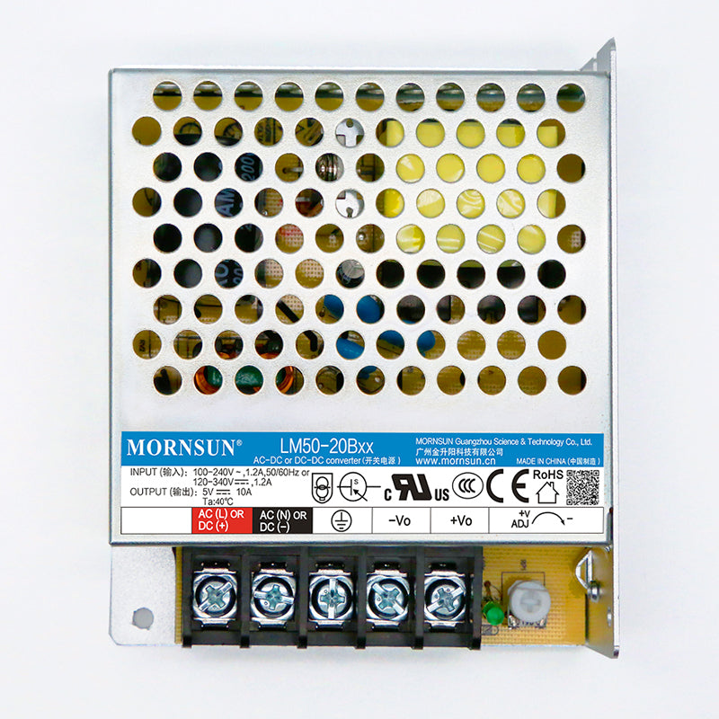 Mornsun Power LM50-20B24 AC DC 24V 50W SMPS Single Output 24V 50W Enclosed Switching Power Supply