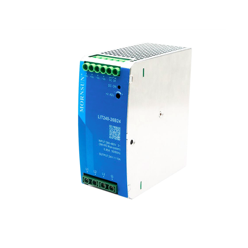 Mornsun PSU China Manufacturer LIT240 Three-phase 320-600VAC 240W 24V 48V AC DC  Din Rail 24V 48V 240W Power Supply AC/DC