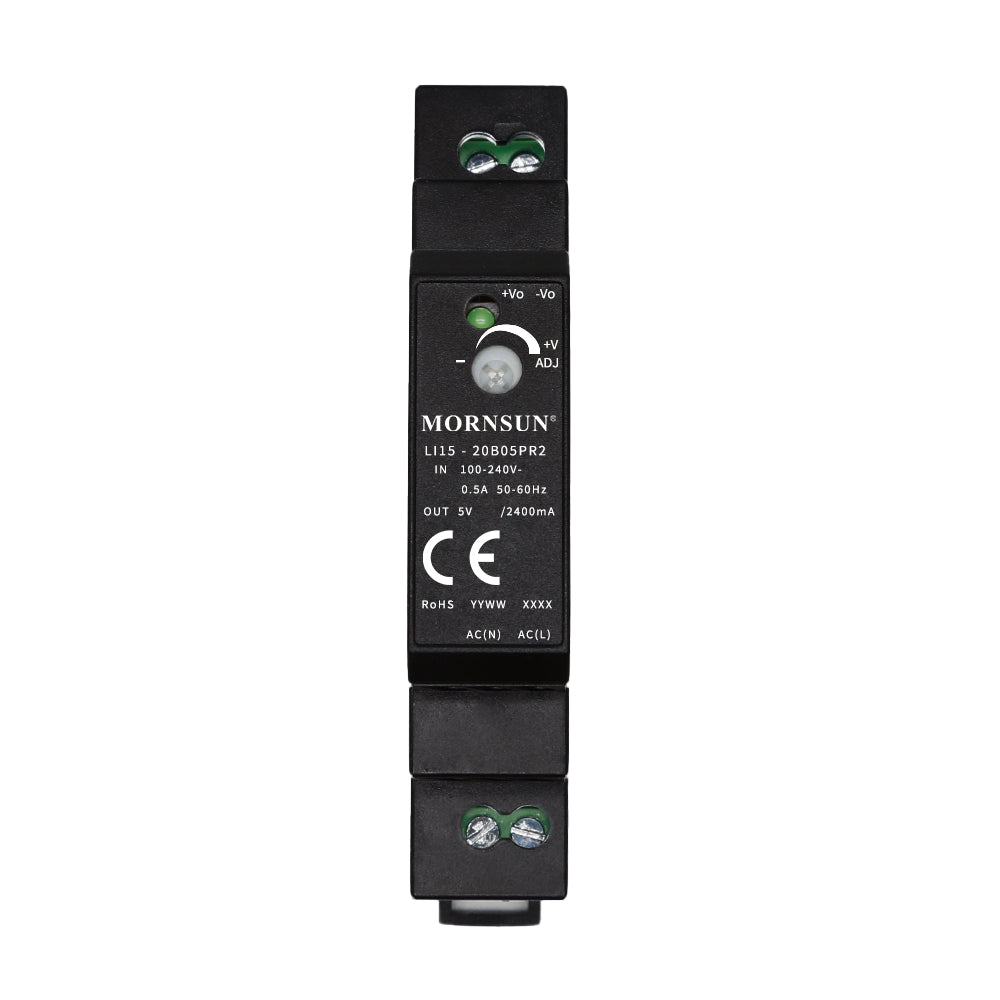 Mornsun LI15-20B05PR2 Single Output Din Rail 5V 12W AC DC Industrial Power Supplies For Medical Industry Automation