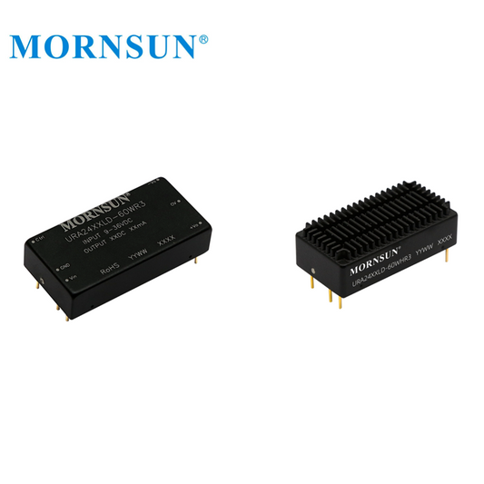 Mornsun URA2424LD-60WR3 Ultra-wide Input 60W Railway DUAL Output DC DC Converter 9-36V to 24V 60W Switching Power Supply