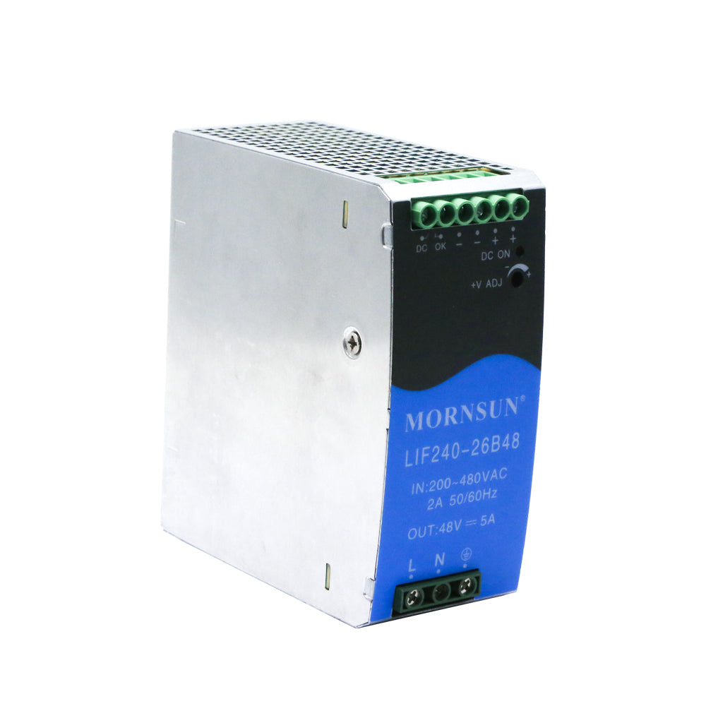 Mornsun Industry Power Supply LIF240 180-550VAC SMPS 3 phase 24V 48V 240W AC/DC Din Rail Switching Power Supply