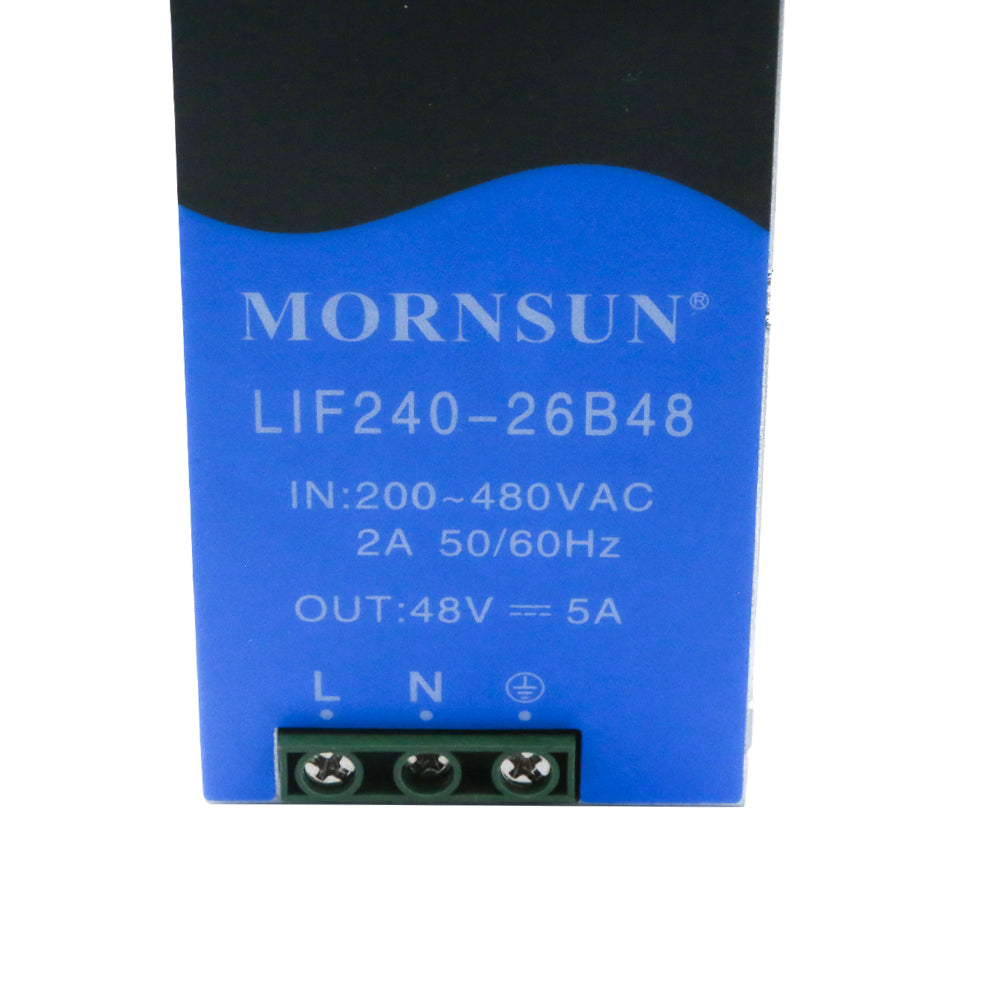 Mornsun Din Rail 240W 24V 10A SMPS LIF240-26B24 180-550VAC 3 Phase 240W 24V Din Rail Power Supply AC DC