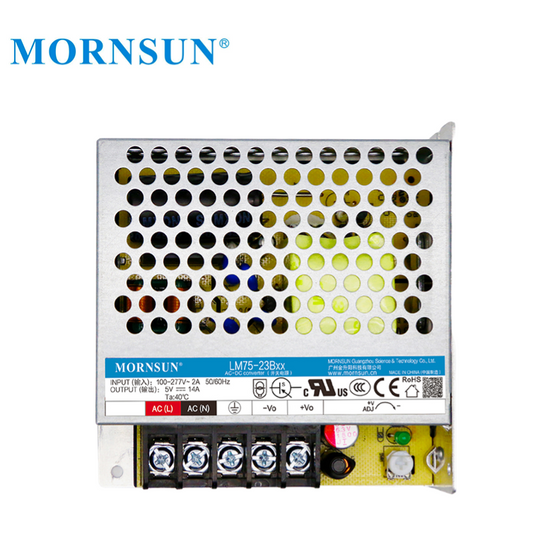 Mornsun Power 75W 24V SMPS LM75-23B24 Single Output AC-DC Enclosed Power Supply 24V 75W