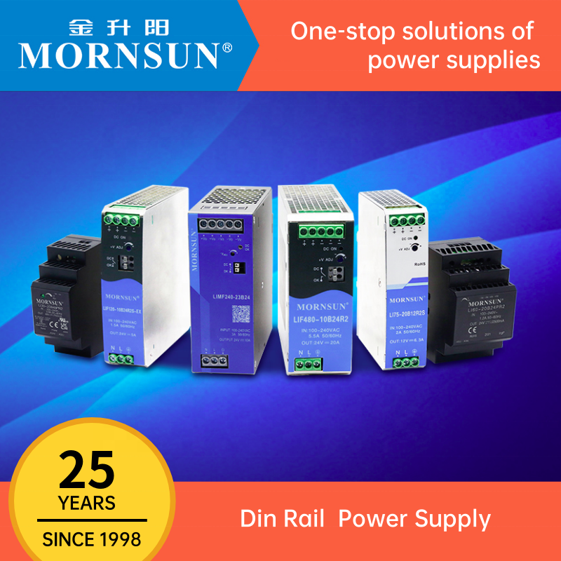 Mornsun Din Rail AC DC SMPS Single Output 5A 10A 20A 40A 24V 48V 240W 480W 960W Din Rail Switching Power Supply with PFC