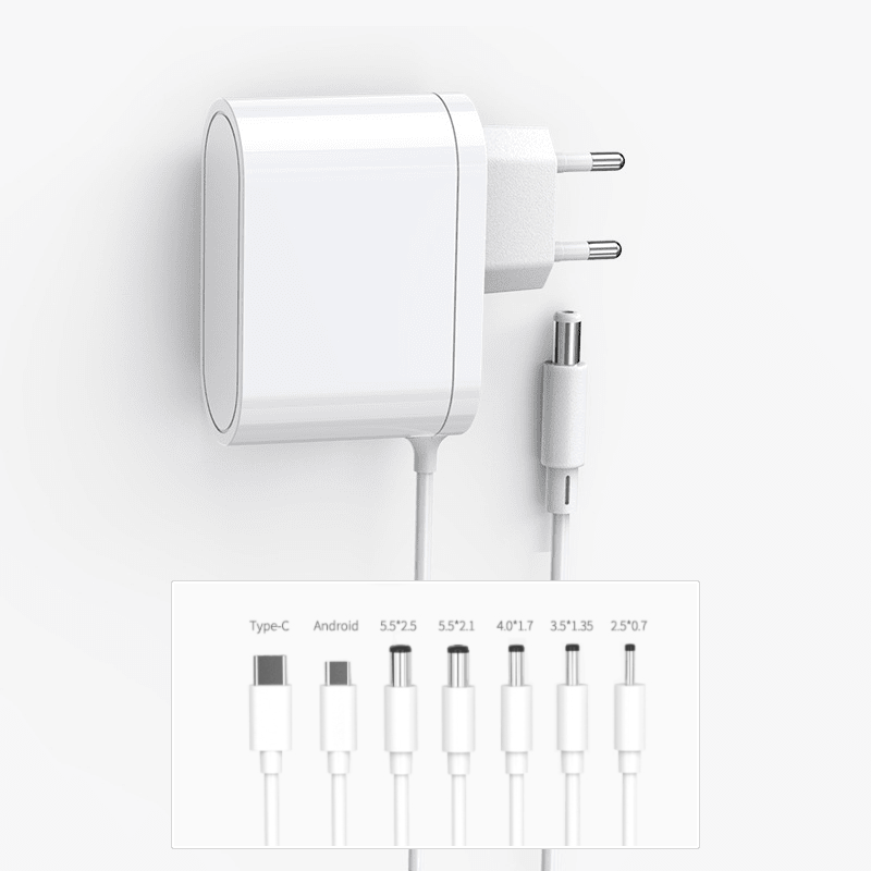 12V 2A Power Supply Adapter, Universal AC to DC Adapter with 8 Tips DC Plug Adapters AC Charger for LED Strip Lights CCTV Camera