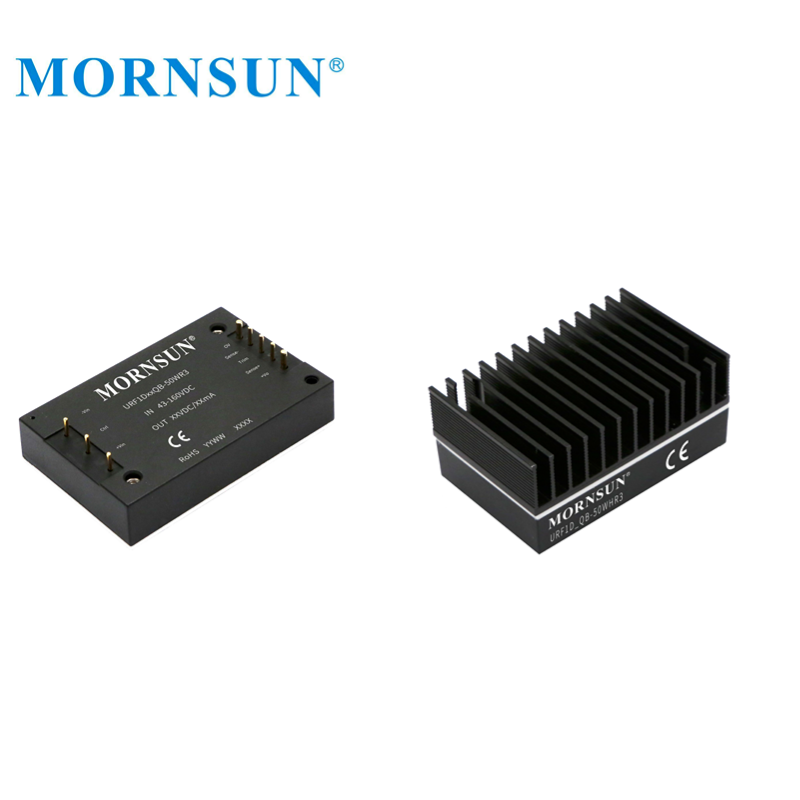 Mornsun Power Converter URF1D15QB-50WHR3 Ultra-wide Input 43~160VDC 50W Single Output 120V 15V 50W DC DC Converter