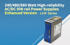 240/480/960 Watt High-reliability AC/DC DIN rail Power Supplies Enhanced Version– LIHF Series