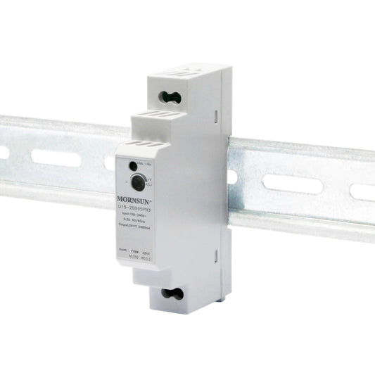 Serie MORNSUN LI15-20BxxPR3(-Q): Fuente de Alimentación para Rail DIN 15W AC/DC