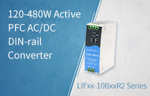 120-480W Active PFC AC/DC DIN-Rail Converter - LIFxx-10BxxR2 Series