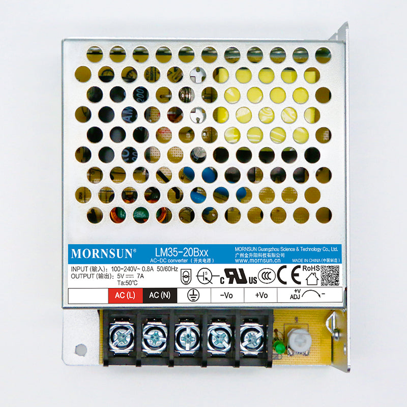 Mornsun Power Supply 85-264VAC Input Single Output SMPS 35W 5V 12V 15V 24V 6A 7A AC DC Enclosed Switching Power Supply