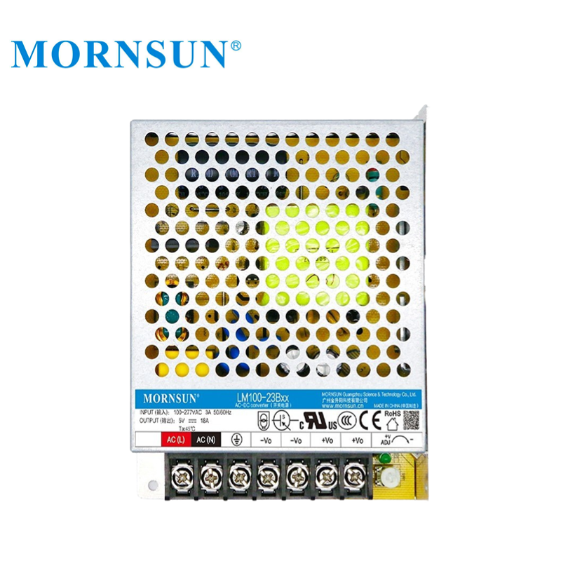 Mornsun LM100-23B05 Single Output Enclosed 5V 90W AC To DC Industrial Power Supplies For Medical Industry Automation