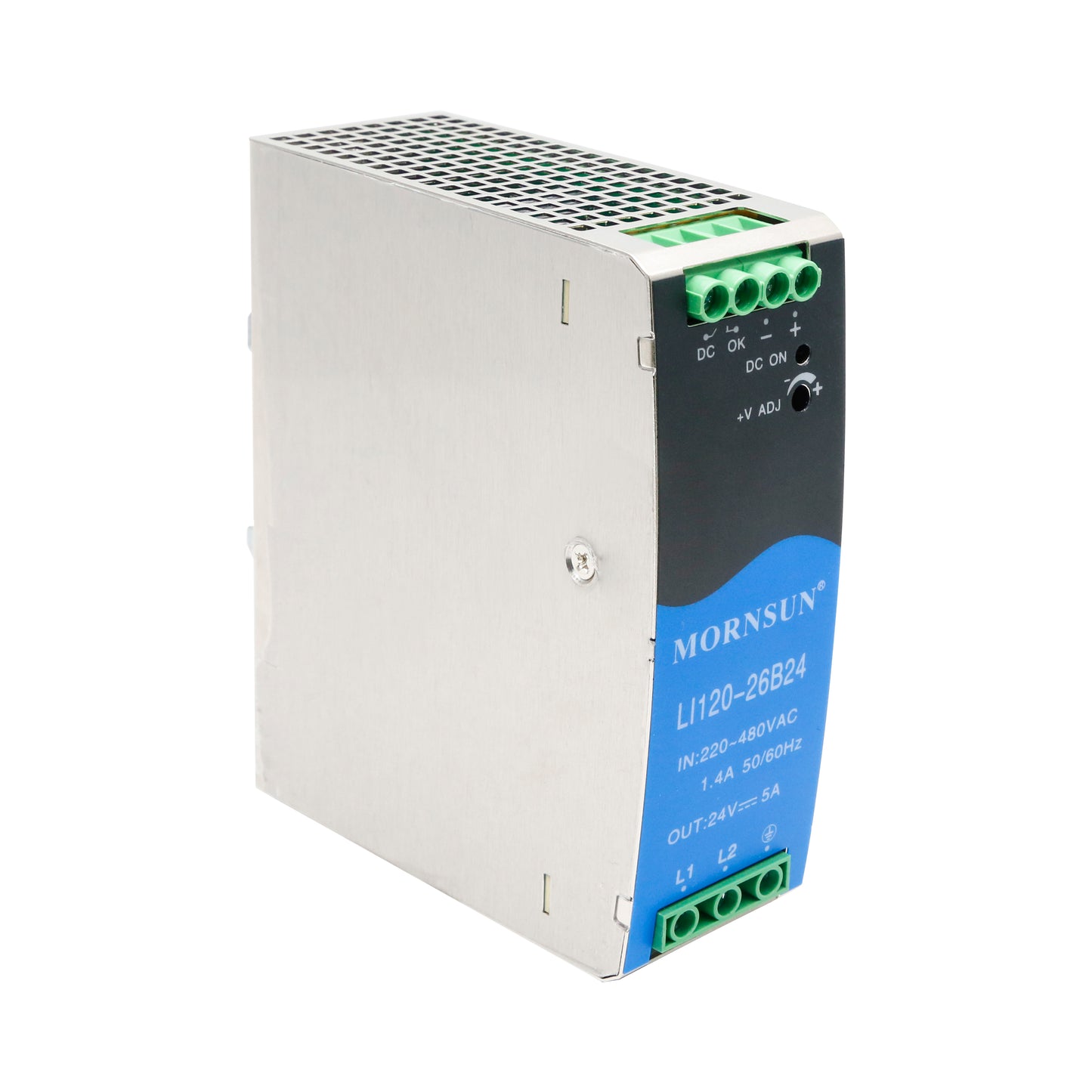 Mornsun AC DC Din Rail Power Supply 48V LI120-26B48 180-600VDC 120W 48V 3-Phase Din Rail Power Supply