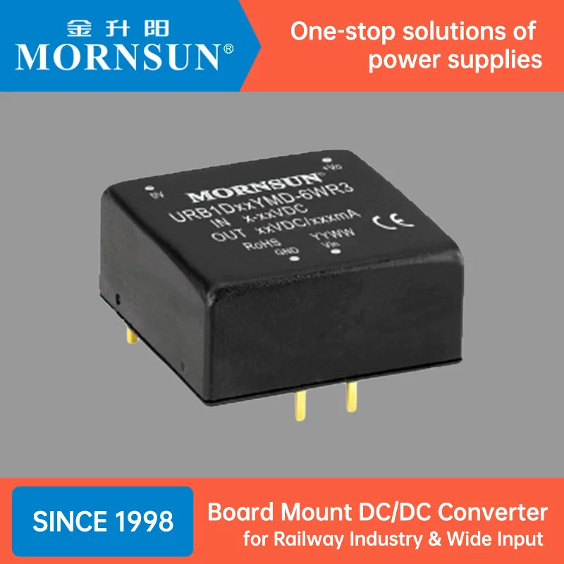 Mornsun URF4824QB-200WHR3 Board Mount DC-DC Converters 200W 24V 48V 18-75VDC - FEISMAN POWER