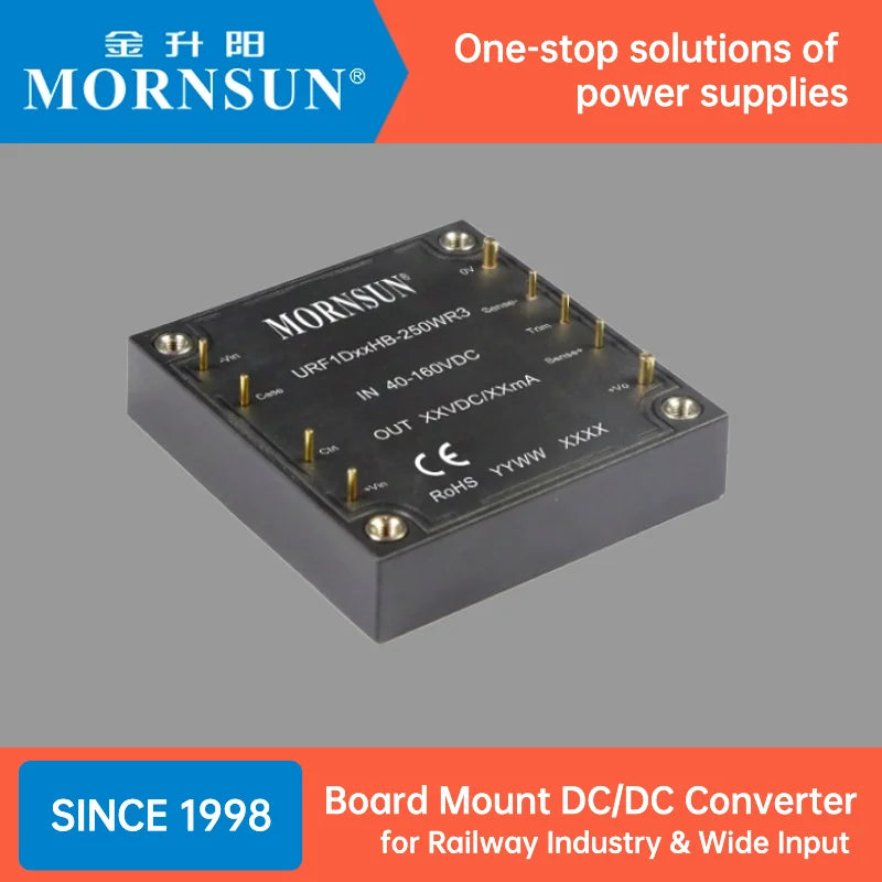 Mornsun URF4815QB-150WR3 Board Mount DC-DC Converters 150W 15V 48V 18-75VDC - FEISMAN POWER