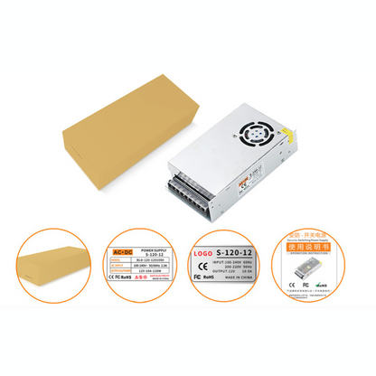 Feisman Power Module S-240-12-Fan SMPS 100-245V AC to DC 240W 12V 20A Switching Power Supply AC/DC