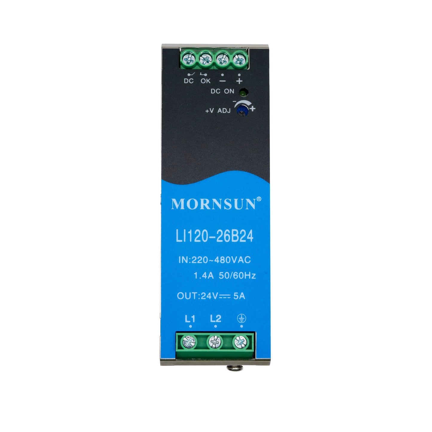 Mornsun AC DC Din Rail Power Supply 48V LI120-26B48 180-600VDC 120W 48V 3-Phase Din Rail Power Supply