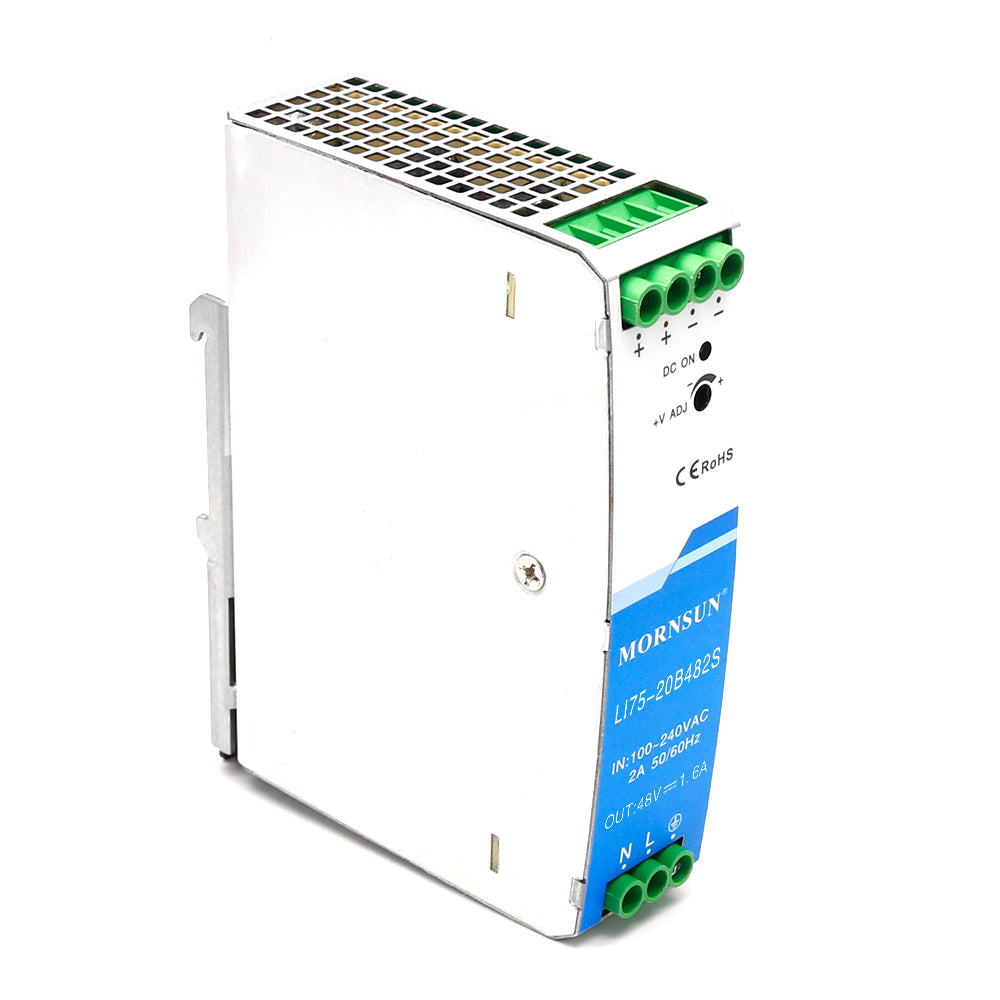 Mornsun Switching Power Supply 48V 76W LI75-20B48R2S SMPS Din Rail AC DC Power Supply 48V 1.6A 76W