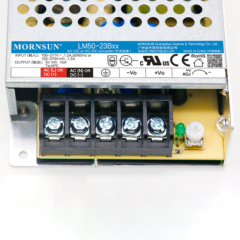 LM50 Mornsun Power 50W 5V 12V 15V 24V 36V 48V Switching Power Supply AC-DC Enclosed Power Supply