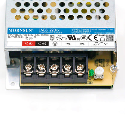 Mornsun Industrial Power Supply 165-264VAC Input Single Output 35W AC DC Enclosed Switching Power Supply 35W 5V 12V 15V 24V