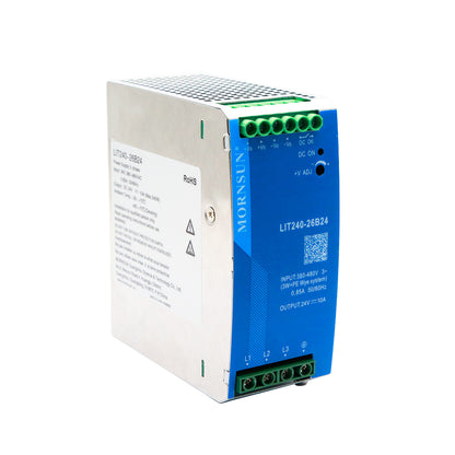 Mornsun AC/DC Din Rail LIT240-26B48 Three Phase 48V 240W Din Rail Power Supply 48V 5A Switching Power Supply with PFC