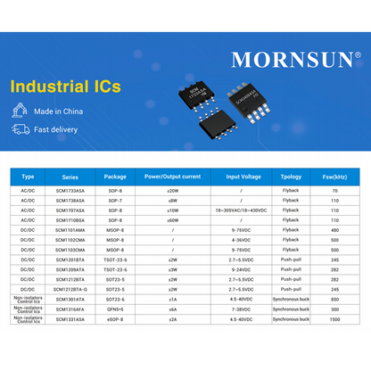 Mornsun SCM1738ASA Battery Chargers AC/DC Power Supply Control Integrated Circuit ICs Chips for AC/DC Adapter Standby power