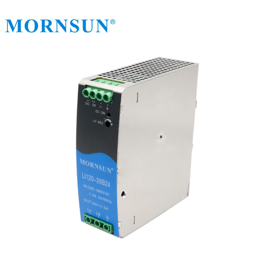 Mornsun SMPS Switching Power Supply 12V 24V 48V 120W LI120 3-Phase 180-600VAC AC DC Din Rail Power Supply 120W 12V 24V 48V