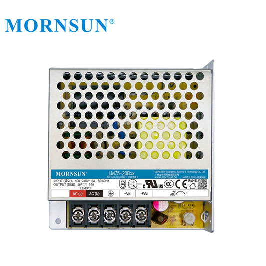 Mornsun Industrial Power LM75-20B12 Single Output Enclosed 12V 72W AC To DC Power Supplies For Medical Industry Automation